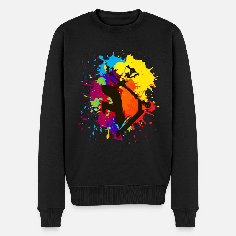 Abstrakte Schablone - Männer Premium Bio Pullover - Schwarz