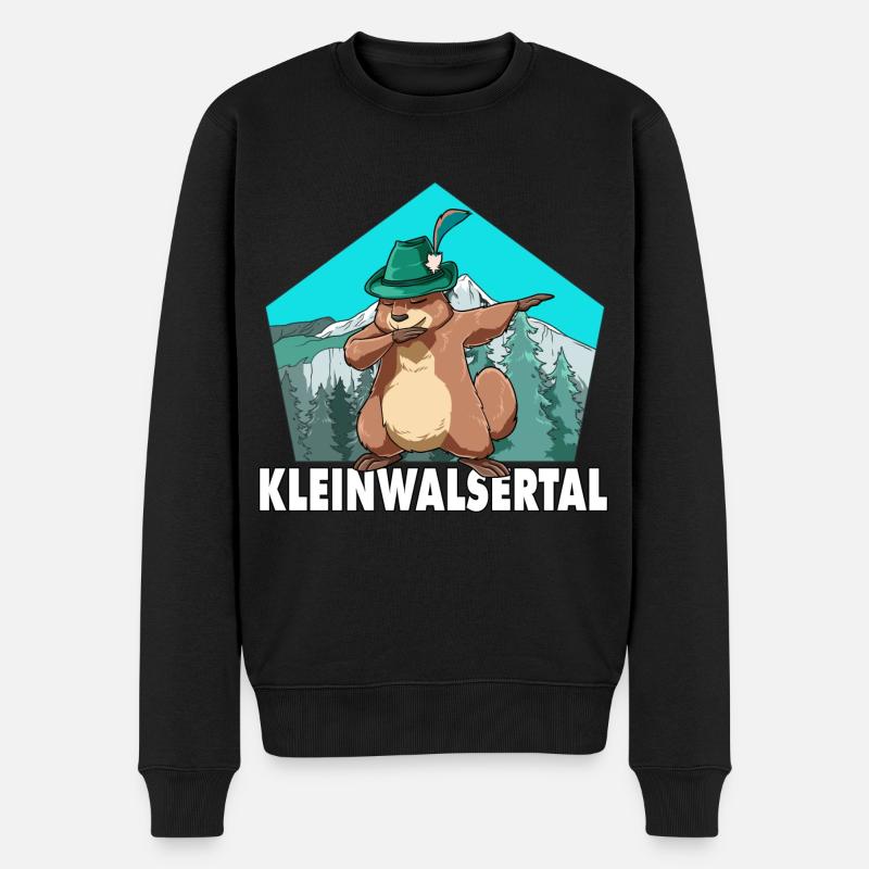Kleinwalsertal Murmeltier für einen Walser - Männer Premium Bio Pullover - Schwarz