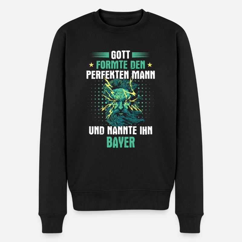 Bayern bayrisch Bayer Deutschland Heimat Spruch - Männer Premium Bio Pullover - Schwarz