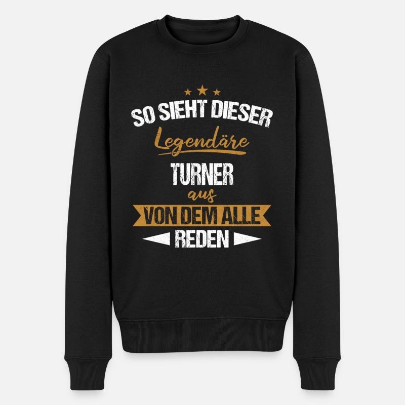 Turnen Turner Bodenturnen Geräteturnen Spruch - Männer Premium Bio Pullover - Schwarz