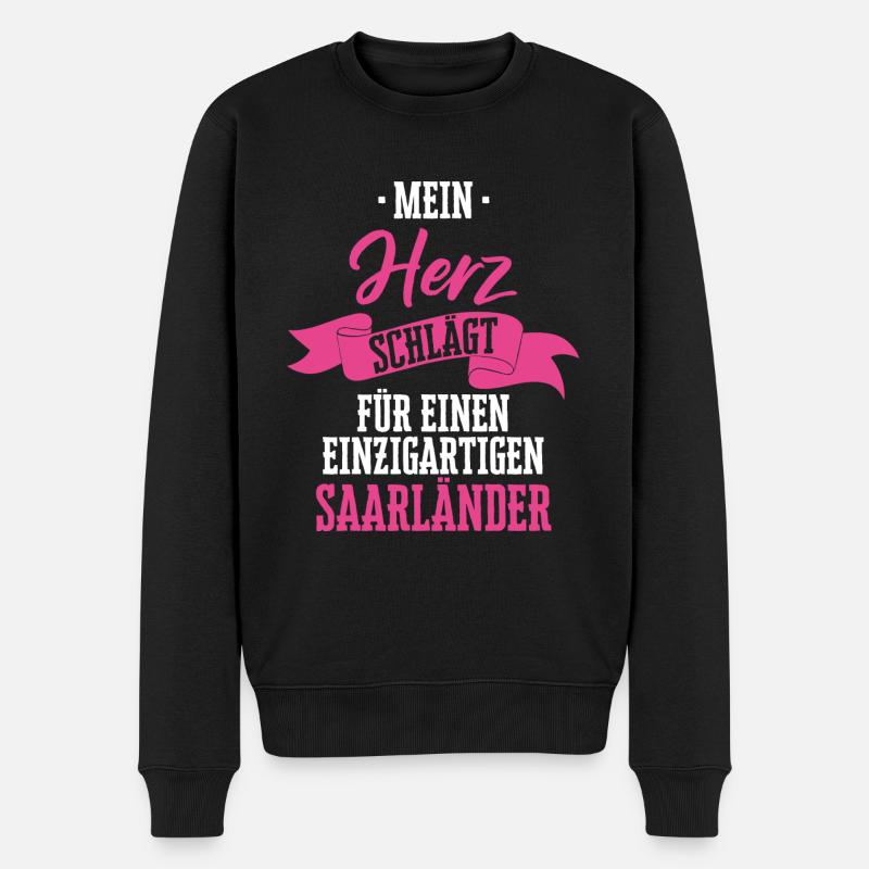 Saarland Saarländerin Saarländer Spruch - Männer Premium Bio Pullover - Schwarz