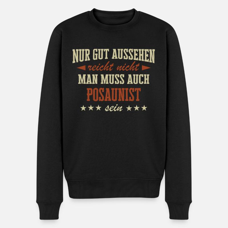 Posaune Posaunist Instrument Spruch - Männer Premium Bio Pullover - Schwarz