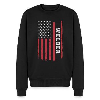 Metallbauer Schlosser Schweißer Schweißen Spruch - Männer Premium Bio Pullover - Schwarz - Vorne - Nico (187cm)