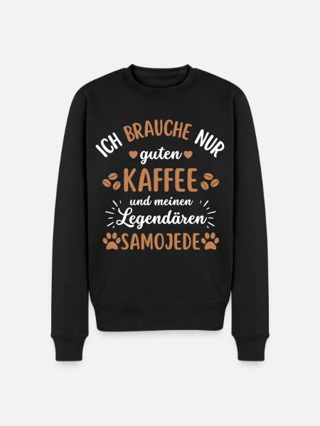 Samojede Kaffee Hund Cafe - Männer Premium Bio Pullover - Schwarz