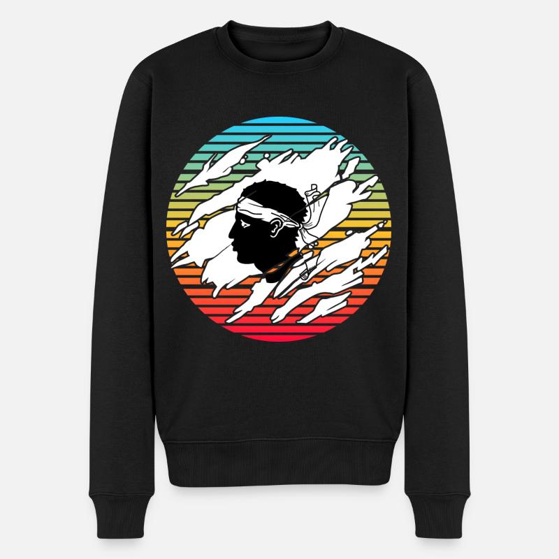 Korsika Camping - Männer Premium Bio Pullover - Schwarz