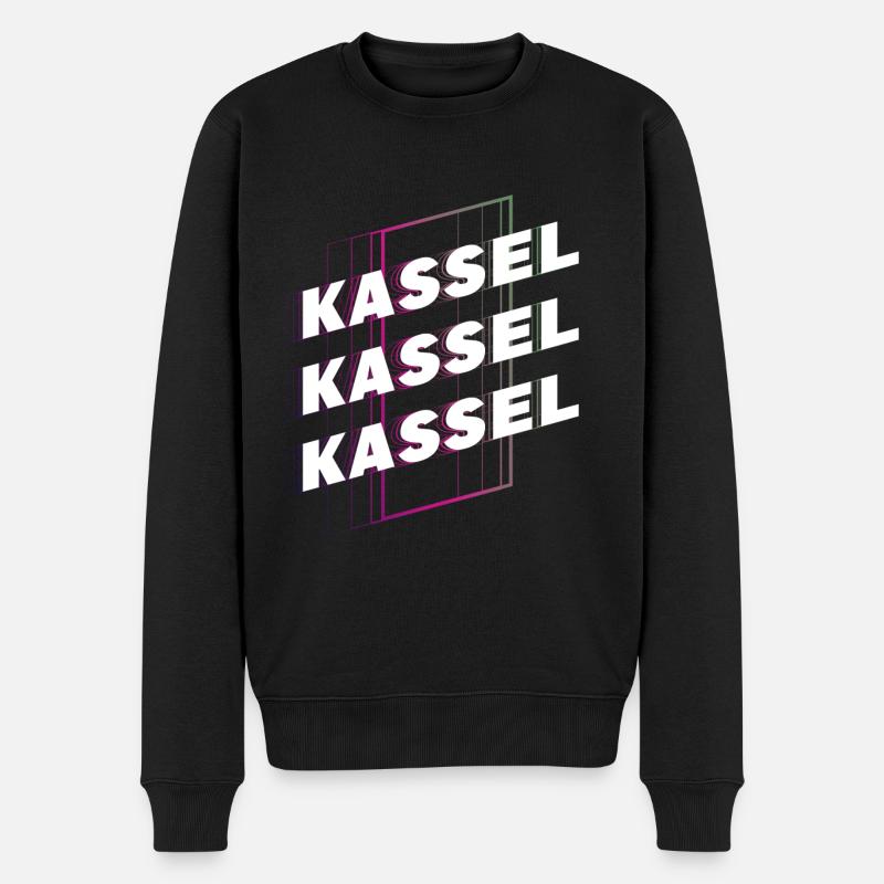 Kassel Deutschland Stadt Schrift Skyline Heimat - Männer Premium Bio Pullover - Schwarz