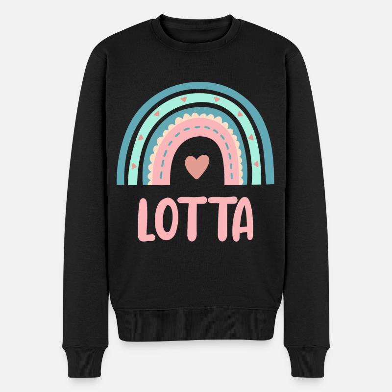 Lotta Name Regenbogen Baby - Männer Premium Bio Pullover - Schwarz