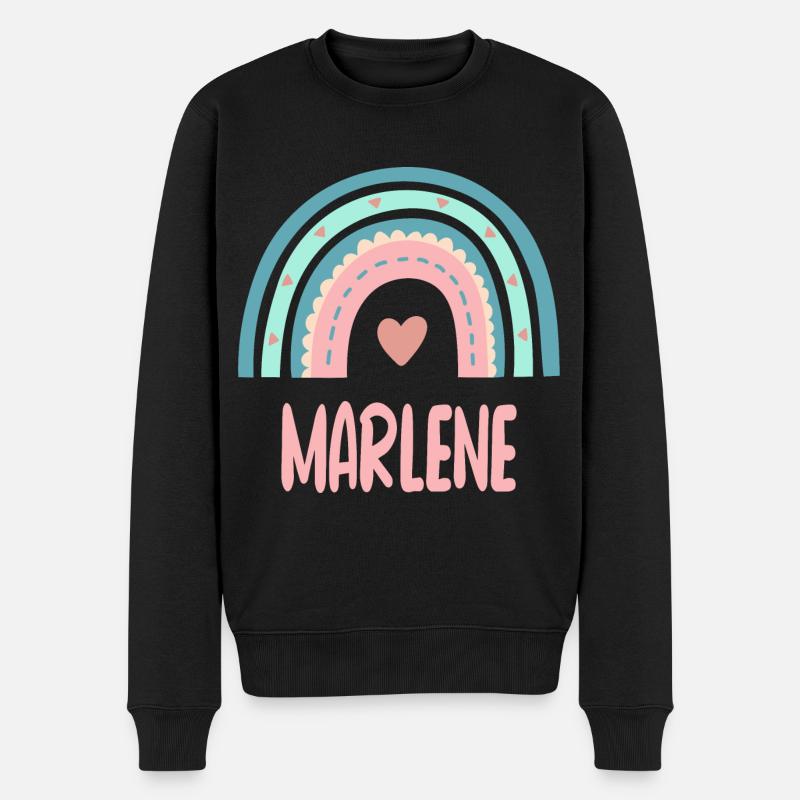 Marlene Name Regenbogen Baby - Männer Premium Bio Pullover - Schwarz