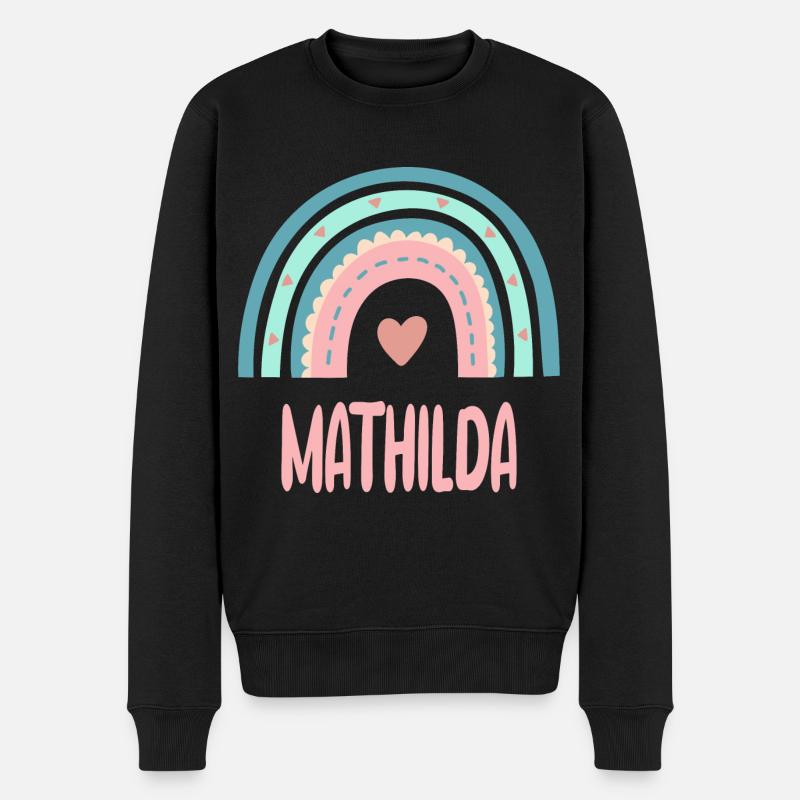 Mathilda Name Regenbogen Baby - Männer Premium Bio Pullover - Schwarz