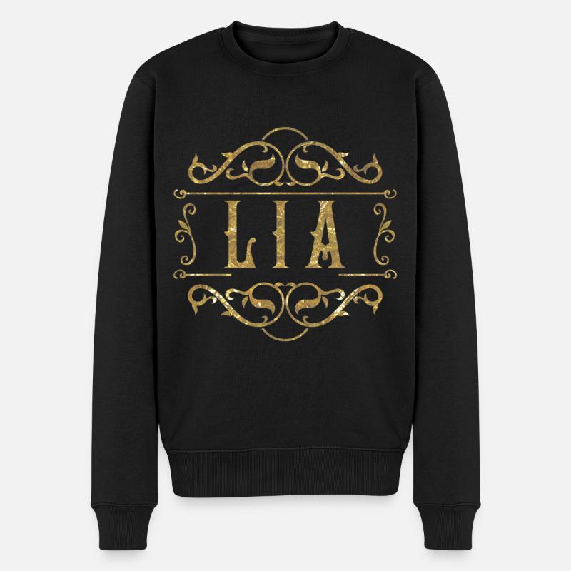 Lia gold - Männer Premium Bio Pullover - Schwarz