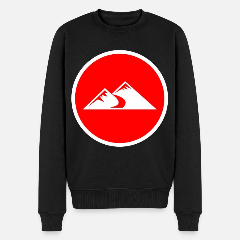 Berge Icon Kreis - Männer Premium Bio Pullover - Schwarz