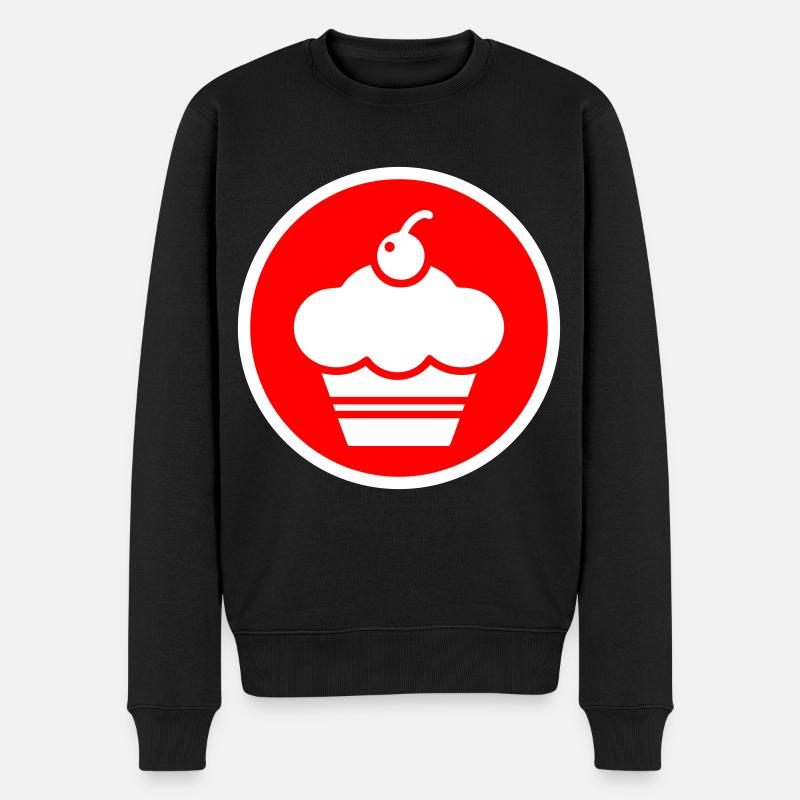 Muffin Silhouette Kreis - Männer Premium Bio Pullover - Schwarz
