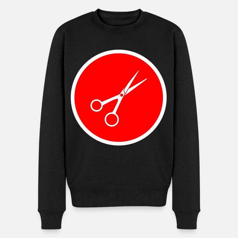 Schere Barber Kreis - Männer Premium Bio Pullover - Schwarz