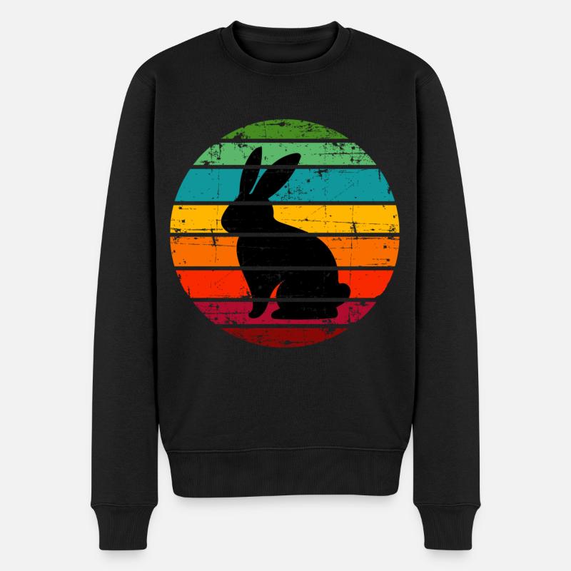 Hase - Männer Premium Bio Pullover - Schwarz