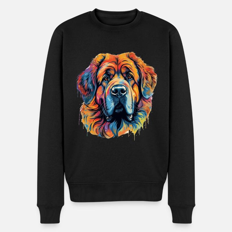 Chien Leonberger coloré - Pull Premium bio Homme - noir