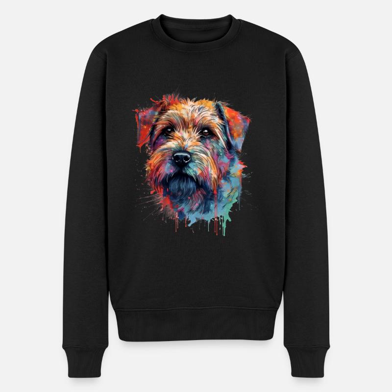 Bunte Norfolk-Terrier - Männer Premium Bio Pullover - Schwarz