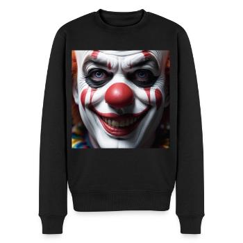 Clown Clownsgesicht karneval Fasching - Männer Premium Bio Pullover - Schwarz - Vorne - Nico (187cm)