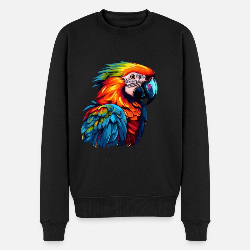 Perroquet coloré Splash de couleur - Pull Premium bio Homme - noir