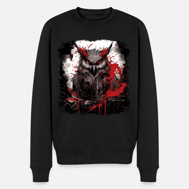 Gothic Eule - Männer Premium Bio Pullover - Schwarz
