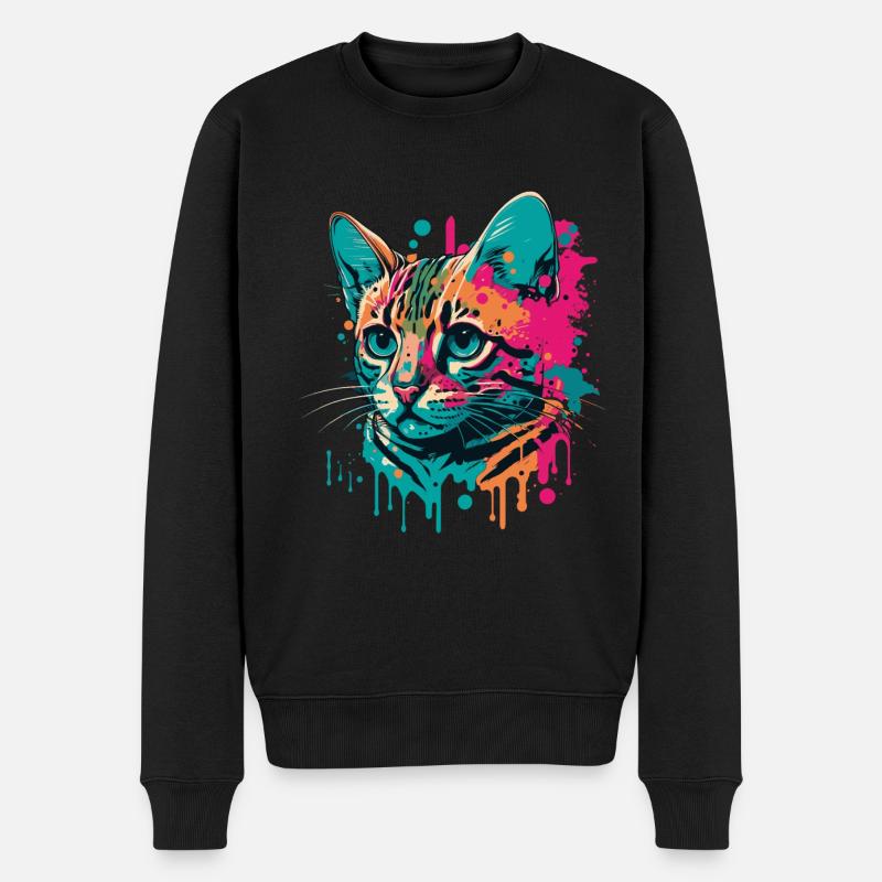 Chat cool - Pull Premium bio Homme - noir