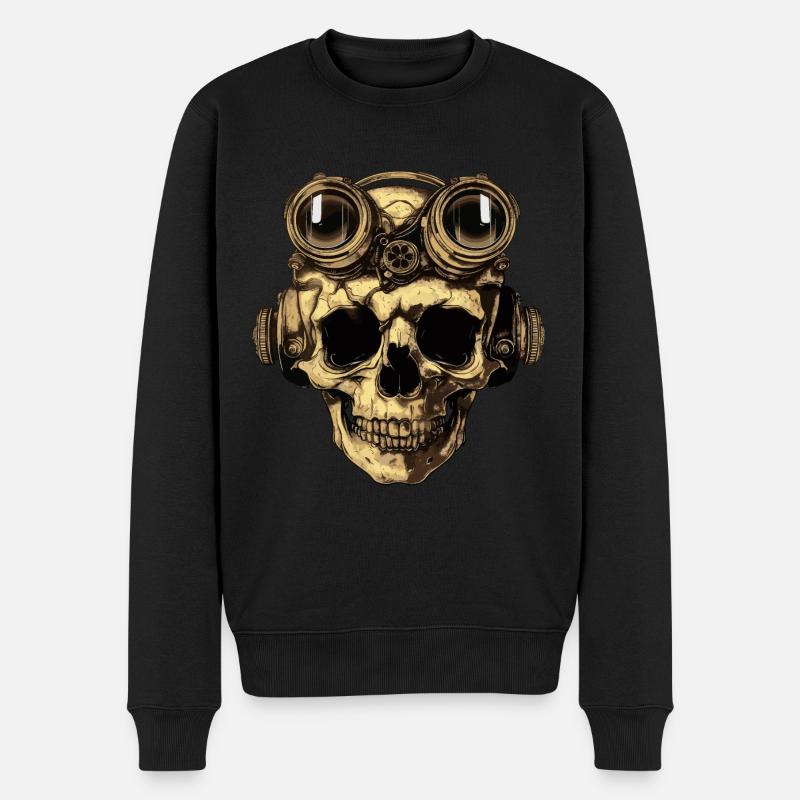 Crâne de zombie dieselpunk - Pull Premium bio Homme - noir