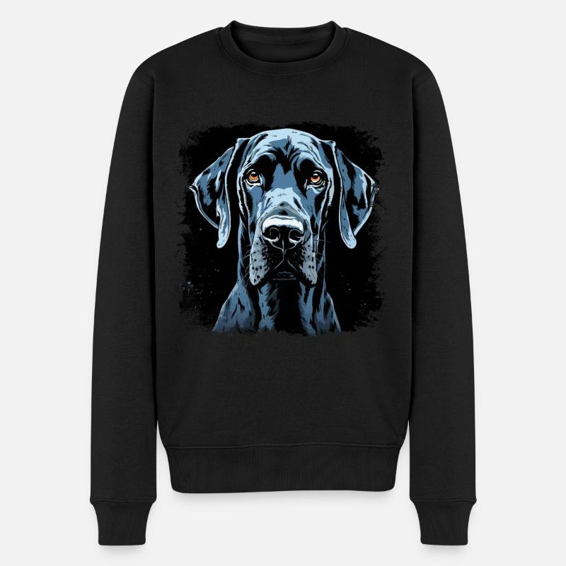 Deutsche Dogge - Männer Premium Bio Pullover - Schwarz