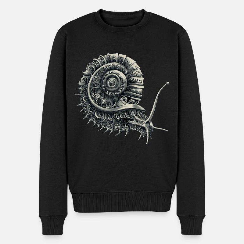 Crinchy Schnecke - Männer Premium Bio Pullover - Schwarz