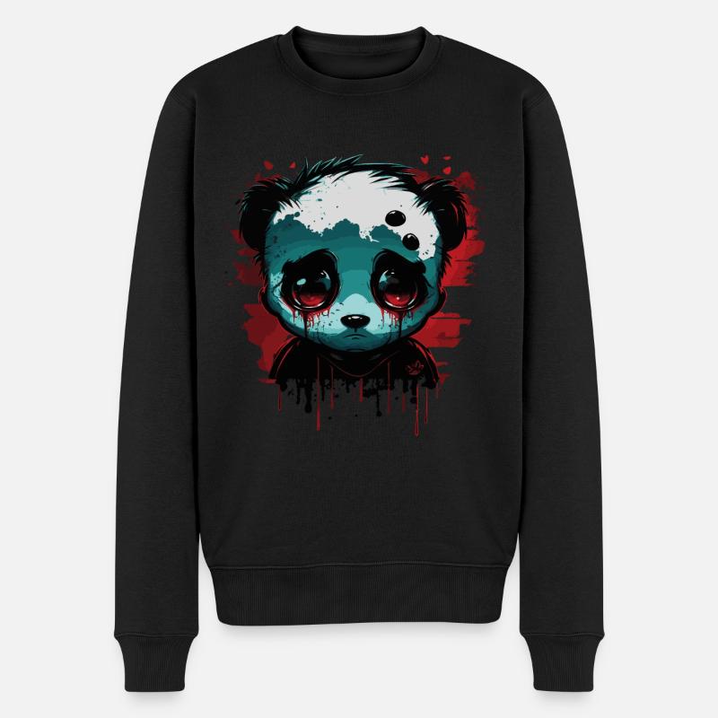 Panda mignon triste - Pull Premium bio Homme - noir
