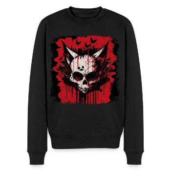 Crâne de chat zombie - Pull Premium bio Homme - noir - Devant - Nico (187cm)