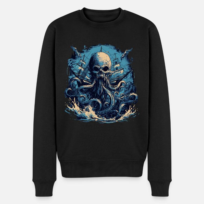 Meeresungeheuer - Männer Premium Bio Pullover - Schwarz