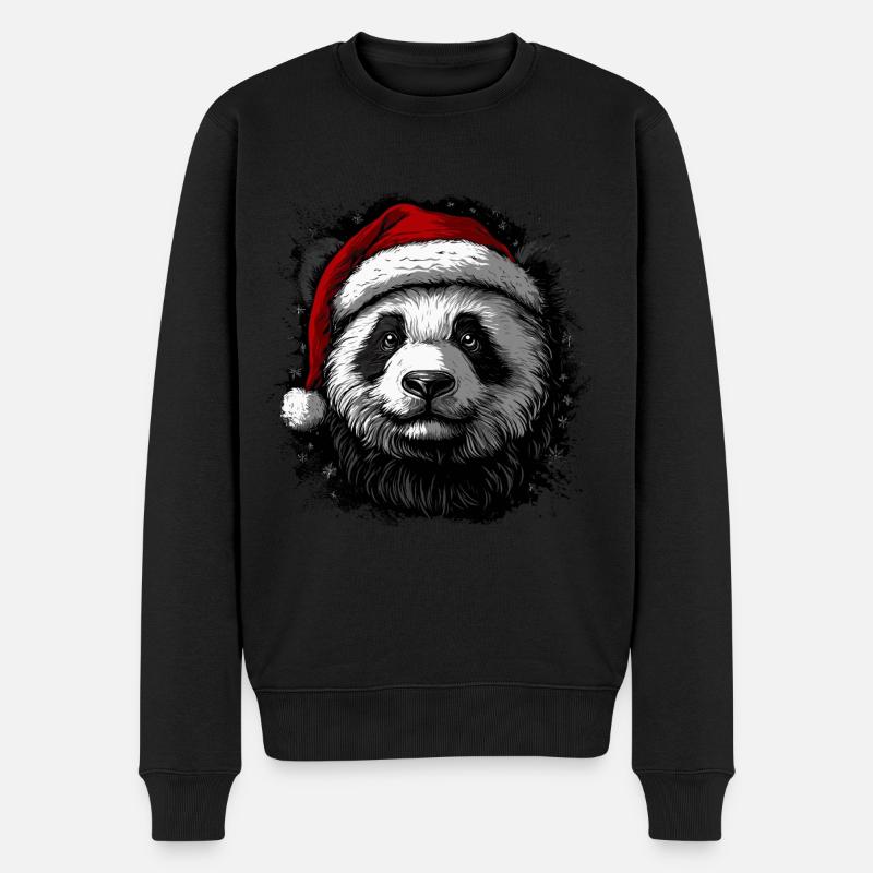 Panda de Noël - Pull Premium bio Homme - noir