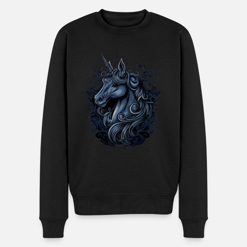 Einhorn Fantasy - Männer Premium Bio Pullover - Schwarz