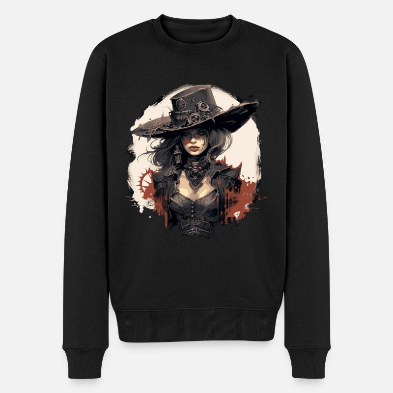 Emo Cowboy Steampunk Fille - Pull Premium bio Homme - noir