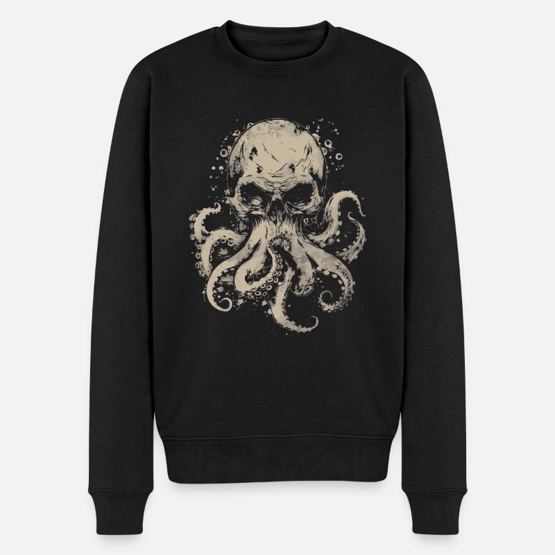 Horror Kraken - Männer Premium Bio Pullover - Schwarz