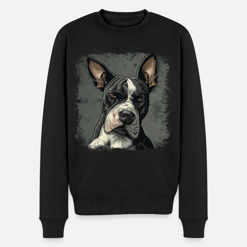 Bullterrier - Männer Premium Bio Pullover - Schwarz