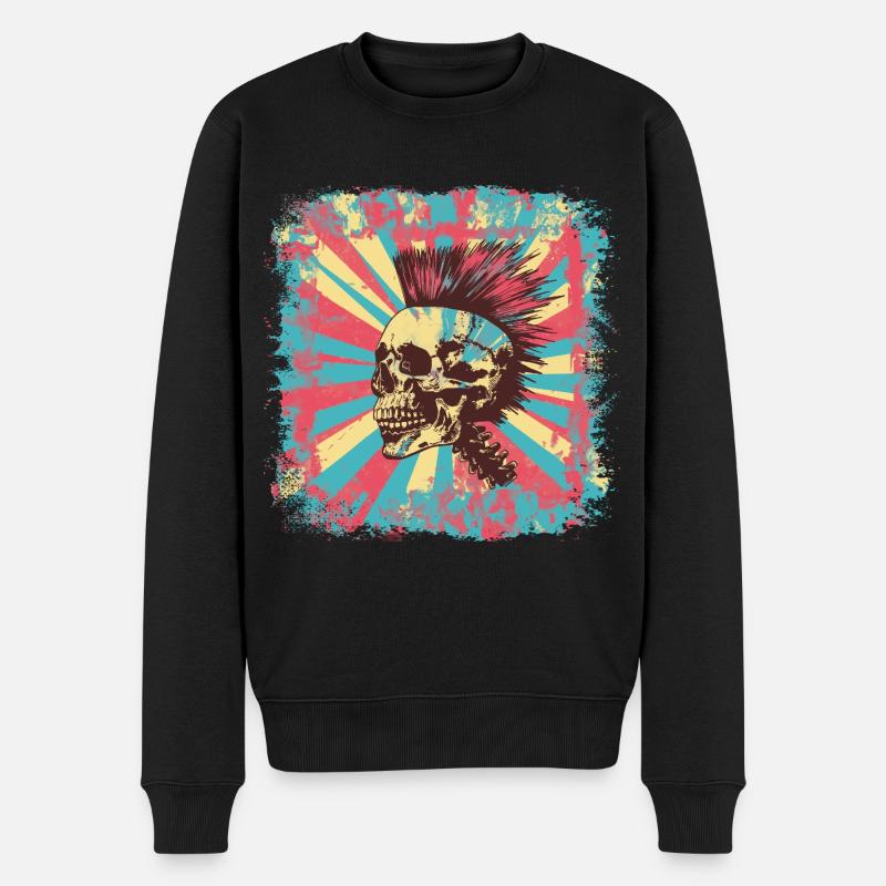 Punk Zombie Mohawk - Pull Premium bio Homme - noir
