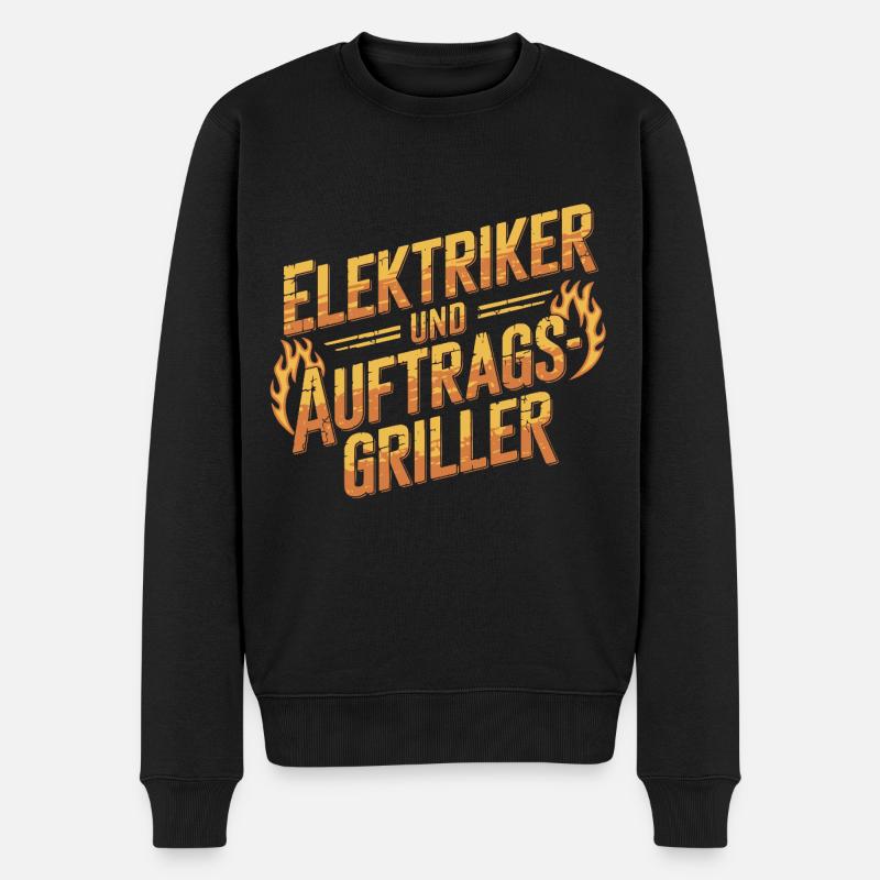 Elektriker und Auftragsgriller - Männer Premium Bio Pullover - Schwarz