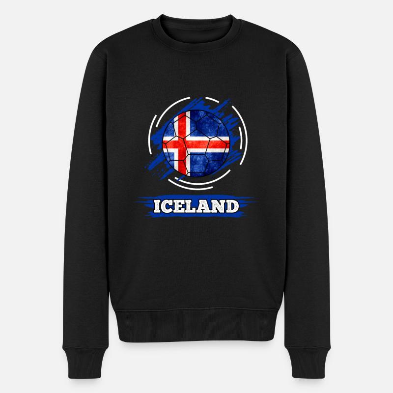 Fußball Landesflagge Island - Männer Premium Bio Pullover - Schwarz