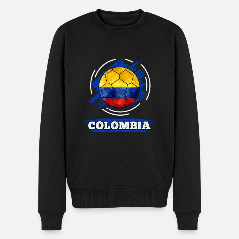 Drapeau du pays de football de la Colombie - Pull Premium bio Homme - noir