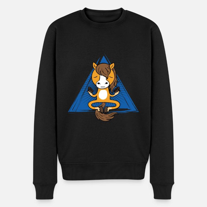 Cheval de méditation (cheval) - Pull Premium bio Homme - noir
