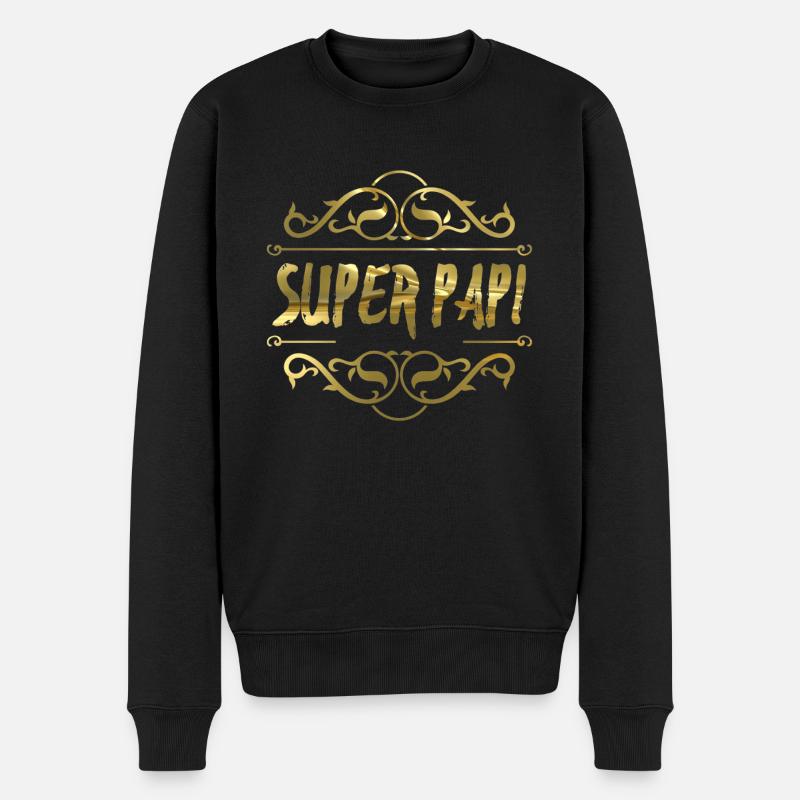 Super Papi - Männer Premium Bio Pullover - Schwarz