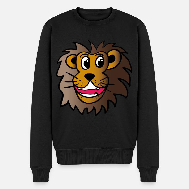 Lion drôle - Pull Premium bio Homme - noir