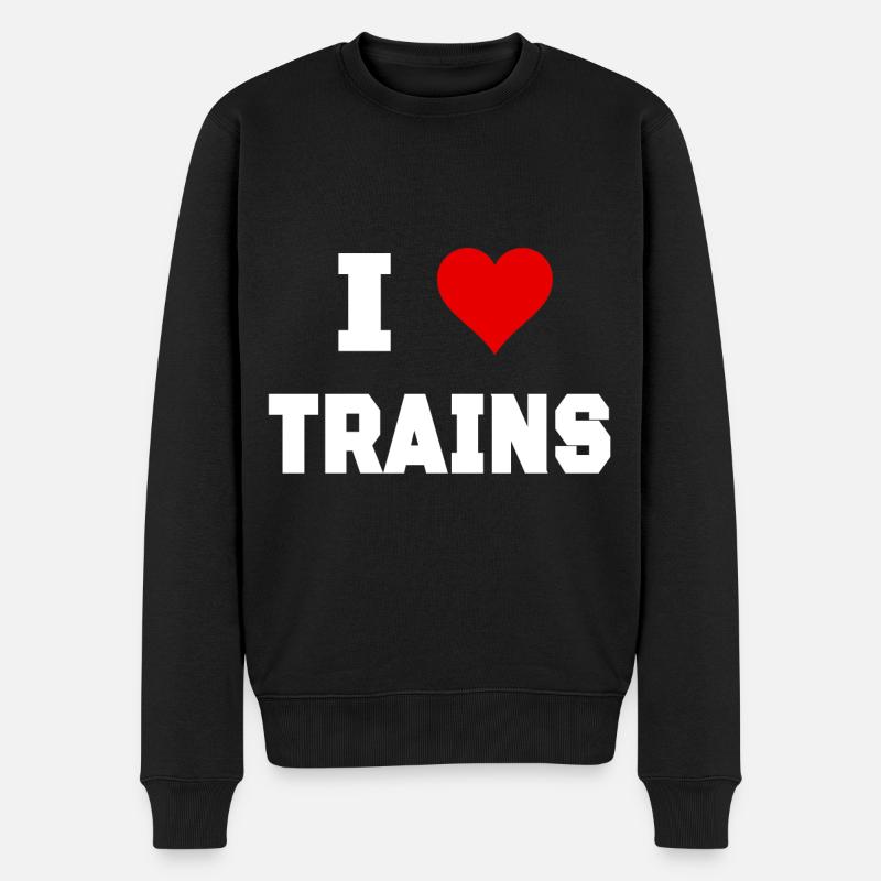 J'adore les trains - Pull Premium bio Homme - noir