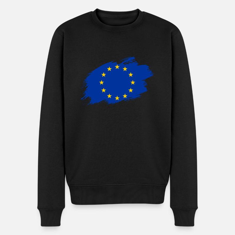 Drapeau du drapeau de l'Europe - Pull Premium bio Homme - noir