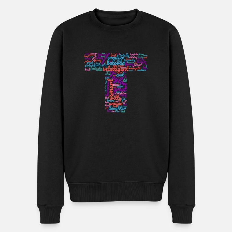 Taylor Wortwolke Buchstabe T Geschenk für Taylor - Männer Premium Bio Pullover - Schwarz