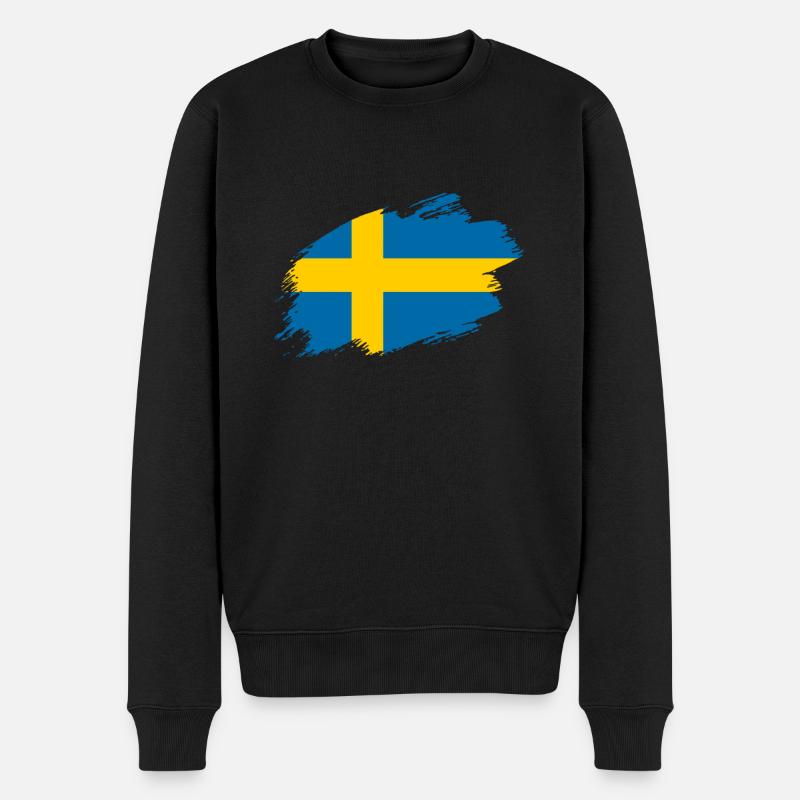 Schweden schwedisch Fahne Flagge - Männer Premium Bio Pullover - Schwarz