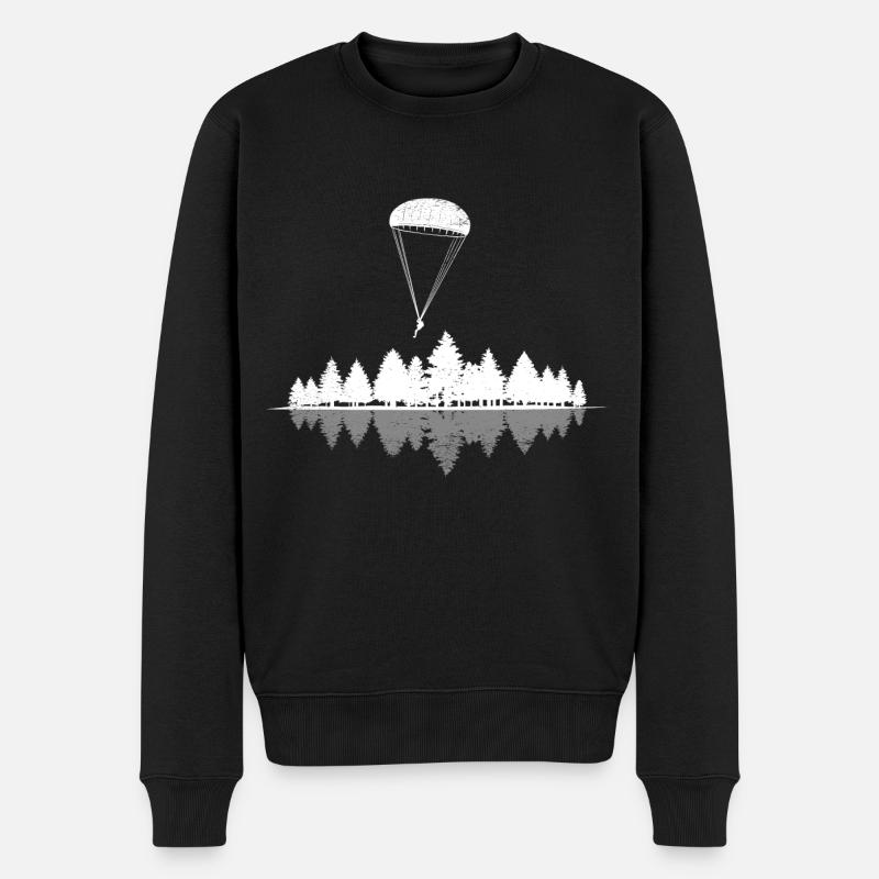 Gleitschirm Gleitschirmfliegen Paragliding Retro - Männer Premium Bio Pullover - Schwarz