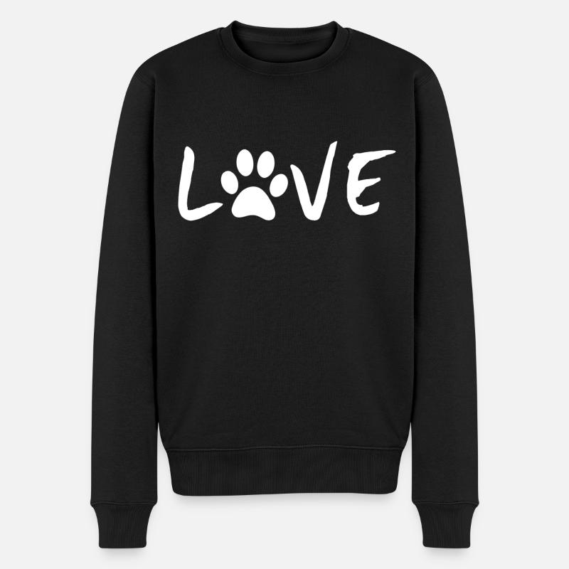 Hundeliebe - Männer Premium Bio Pullover - Schwarz