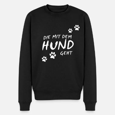 Die mit dem Hund geht - Männer Premium Bio Pullover - Schwarz