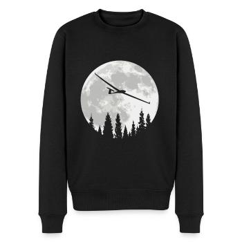 Segelfliegen Segelflieger Segelflugzeug Vollmond - Männer Premium Bio Pullover - Schwarz - Vorne - Nico (187cm)
